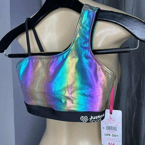 Just Peachy Iridescent Sports Bra Sz 12/14 - Picture 2 of 4
